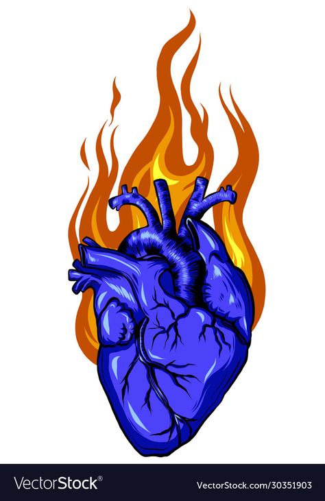 Fire Illustration, Fire Vector, Background For Design, Fire Drawing, Fire Tattoo, Heart Hands Drawing, Heart Illustration, Love Logo, Heart Drawing