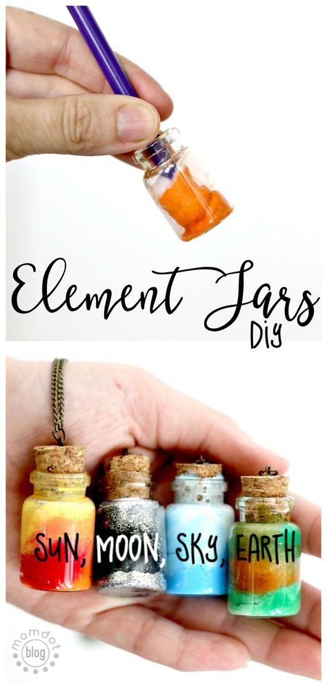 Element Jars: Create Sun, Moon, Earth, and Sky in these fun DIY Element Jar Necklaces Tutorial, picture instructions, Nebula Jar Element Jars, Necklaces Tutorial, Nebula Jars, Sun Moon Earth, Moon Earth, Earth And Sky, Necklace Tutorial, Cadeau Diy, Jar Diy