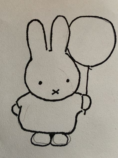 #miffy #cute #art How To Draw Miffy, Miffy Doodle, Miffy Drawing, Miffy Cute, Lil Doodles, Kids Frock, Aesthetic Drawings, Grey Aesthetic, Gray Aesthetic