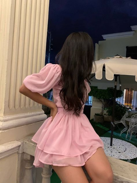 Pastel Pink Dress Short, Pastel Pink Dress Casual, Vestido Rosado Outfit, Vestidos Color Pastel, Lovecore Fashion, Pastel Pink Dress, Bebe Clothing, Vestidos Color Rosa, Pink Dress Short