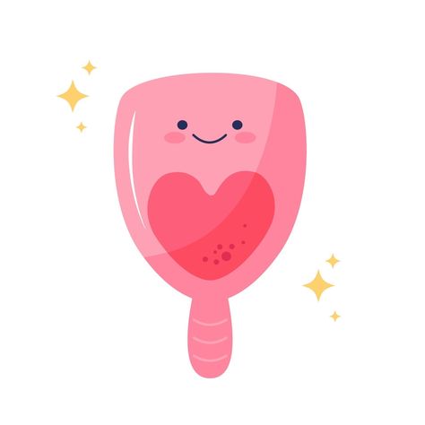 Cute menstrual cup character. Anthropomorphic face kavaii style. Vector illustration Menstrual Cup, Vector Free, Vector Illustration, Hello Kitty, Royalty Free, Kitty, For Free, Clip Art, Fictional Characters