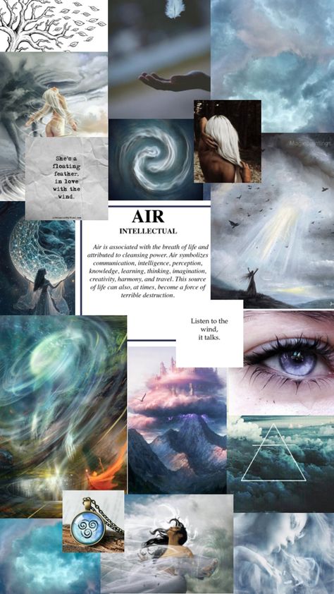 Air Element Aesthetic, Air Aesthetic, Element Air, Air Element, Super Powers Art, Witch Aesthetic, Background Vintage, Moon Child, Art Journal Inspiration