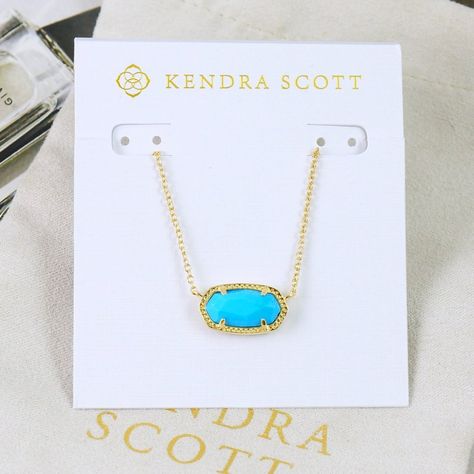 Nwt Kendra Scott Elisa Necklace. The Stone Is A Newer One, The Color Of The Turquoise Magnesite Is Darker Blue. I Will Not Accept The Offer For A Bundle Deal, A 15% Discount Will Apply Automatically. - Turquoise Magnesite - Chain: 15" + 2" Extension; Pendant: 1" X 3/8" - Gold Plated - Lobster Clasp Brand New With Card And Pouch, No Gift Box. Please Check My Store For Other Colors And Styles!! Kendra Scott Elisa Necklace, Preppy Necklaces, Elisa Necklace, Xoxo Jewelry, Preppy Accessories, Kendra Scott Necklace Elisa, Preppy Gifts, Kendra Scott Elisa, Preppy Jewelry