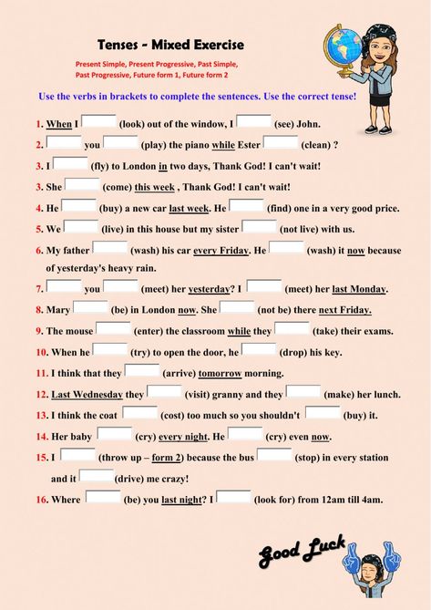 Tenses Worksheet Class 6, Mix Tenses Worksheet, Tenses Worksheet, English Questions, Simple Present Tense Worksheets, English Liveworksheet, Tenses Exercises, All Tenses, 6th Grade Worksheets