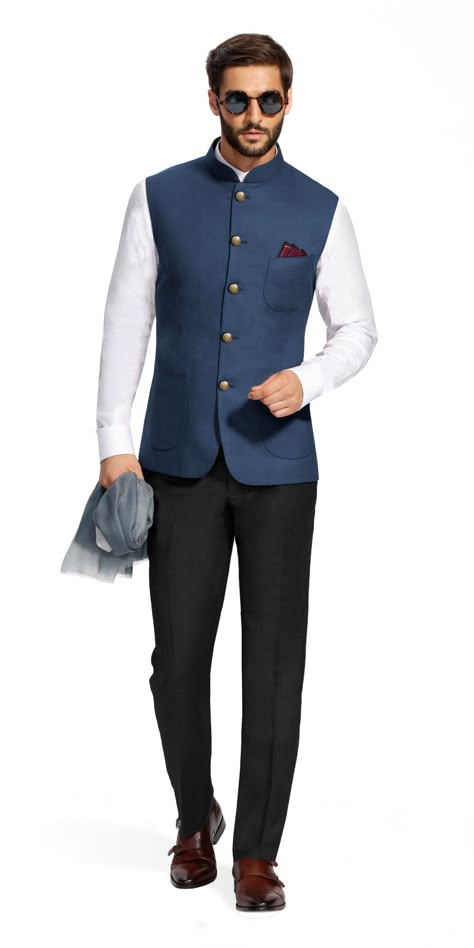 Formals With Nehru Jacket, Sagai Dress For Men, Sadri Designs For Men, Formal Nehru Jacket For Men, Formal Men Outfit Indian, Designer Bandhgala For Semi-formal Occasions, Designer Semi-formal Bandhgala For Diwali, Bandi Jacket Men, Formal Semi-stitched Jamawar Bandhgala