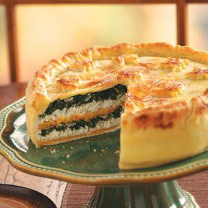 Recipe from Taste of Home Nut Pie, Spinach Puff Pastry, Vegetable Pie, Pine Nut, Savory Tart, Pizza Pie, Swiss Chard, Great Appetizers, Chard