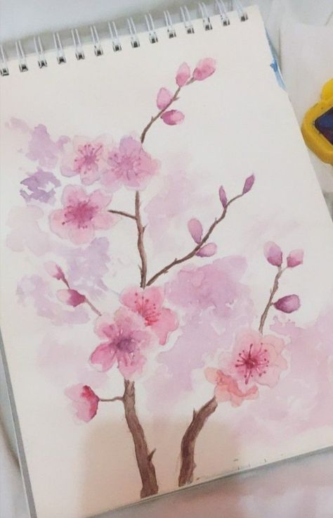 Best Anime Drawings, Sakura Flower, Watercolor Flowers Paintings, Color Painting, Digital Art Girl, Painting Crafts, Watercolor Flowers, Cherry Blossom, Anime Drawings