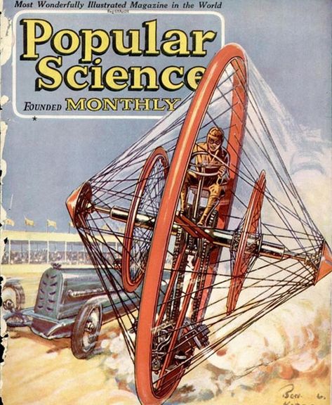 Archive Gallery: Single-Wheeled Vehicles Trundle Through The Decades Popular Science Magazine, Science Magazine, Unicycle, Popular Mechanics, Popular Science, Science Fiction Art, Ex Machina, Retro Futuristic, Norman Rockwell