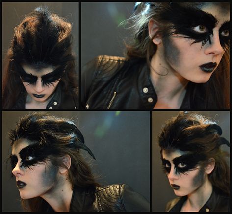 Special Effects Makeup on Behance  Raven Raven Halloween Costume, Recital Makeup, Wolf Makeup, Raven Costume, Halloween Costumes Women Creative, Bird Makeup, Queen Halloween Costumes, Makeup Zombie, Crow Costume