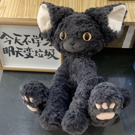 Looking for a perfect birthday gift for your little ones? Check out these cute and fluffy Devon Rex Plush Black Cat Stuffed Animal Toys, made of washable plush material. With an item size of 40cm or 16 inches, they are perfect for kids ages 3 and above. #catlovers #plushies #birthdaygiftideas 🐱🎁 https://www.ebay.com/itm/176431979507?mkcid=16&mkevt=1&ssspo=9pzrmmrcss2&ssuid=9pzrmmrcss2&media=IG&widget_ver=freya&mkrid=711-127632-2357-0&sssrc=4256139&jobId=3484dc96-843f-4cd3-8426-6a9c2f441cb6 Plushie Bag, Vampire Male, Black Cat Stuffed Animal, Curly Cat, Cat Fluffy, Black Cat Plush, Cute Stuffies, Cat Plushie, Cat Stuffed Animal