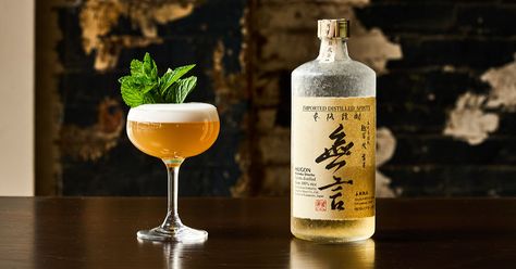 Candy Syrup, Japanese Persimmon, Yuzu Kosho, Cocktail Punch, Shochu, Pisco Sour, Sour Cocktail, Mint Sprig, Boozy Drinks