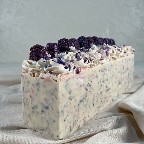 Berries Cake Artisan Soap Bar *Design May Vary With Each Soap* Cold Processed Soap Fragance Oil: Bombshell Weight: ~5.5 Oz. Ingredients: Olive Oil, Coconut Oil, Shea Butter, Cocoa Butter, Mango Seed Butter, Castor Oil, Goat Milk, Kaolin Clay, Sodium Hydroxide,Sprinkles, Distilled Water, Fragance Oil. Strawberry Soap Bar, Soap Bar Design, Custom Soap Molds, Berries Cake, Making Soaps, Strawberry Soap, Cold Pressed Soap, Cold Processed Soap, Easy Soap Recipes