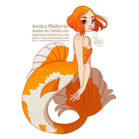 MerMay Day 03 - Goldfish Mermaid by MeoMai Goldfish Mermaid, Evvi Art, Anime Mermaid, Mermaid Artwork, Mermaid Illustration, Mermaid Drawings, Mermaids And Mermen, Gold Fish, Arte Sketchbook