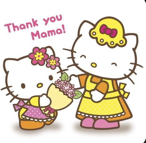 Sanrio Mothers Day, Kawaii Pics, Mom Drawing, Mama Llama, Anime Rules, Hello Kitty Crafts, Hello Kitty Friends, Hello Kitty Images, My Melody Kuromi