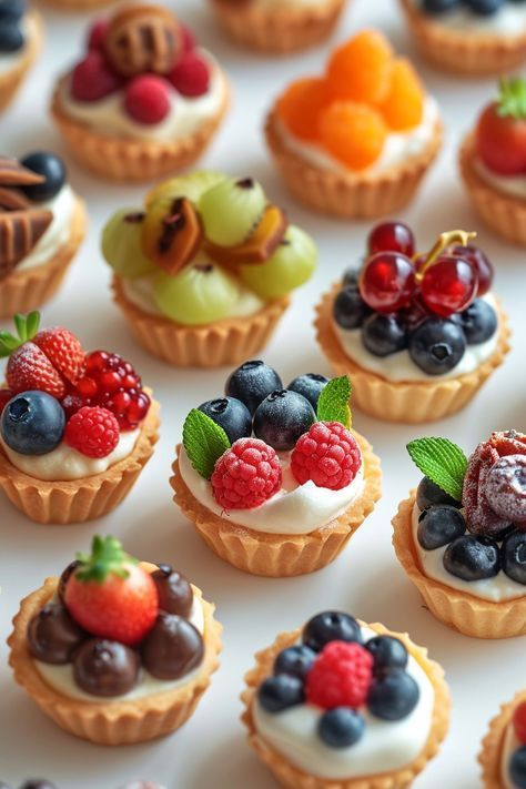 Popular Pies, Mini Fruit Tarts, Bizarre Foods, Fruit Tarts, Fruit Arrangements, Mini Tart, Egg Tart, Sweet Moments, Fruit Tart