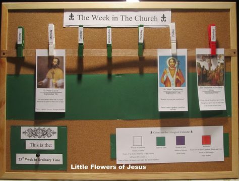 Catholic Bulletin Boards, Catholic Liturgical Calendar, Religion Activities, Liturgical Calendar, School Hallway, Catholic Homeschool, Liturgical Seasons, Catholic Education, Catholic Family