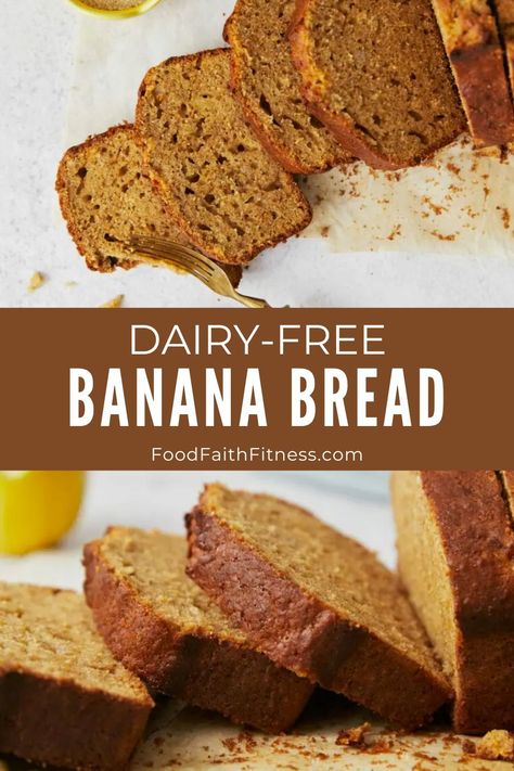 Skip the milk and enjoy this amazing Dairy Free Banana Bread Recipe. It's just as moist and sweet. Dairy Free Banana Bread, Clean Eating Snack Recipes, Healthy Baking Recipes, Healthy Banana Bread, Banana Bread Recipe, Food Writing, Easy Baking Recipes, Banana Bread Recipes, Dairy Free Recipes