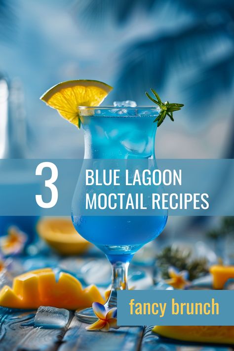 Looking for a fun, fruity and refreshing alcohol-free drink to enjoy this summer? 😎🍍 Look no further than the Blue Lagoon mocktail! You can create the ultimate tropical paradise in a glass with just a few simple ingredients. Check out our step-by-step recipes for and tips on making the perfect mocktail 🎉 #summermocktail #bluelagoonmocktail #brunch  Blue Lagoon Mocktail is a delicious and refreshing alcohol-free drink. It is kid-friendly and is perfect for brunches and girls’ nights. Blue Lagoon Mocktail, Lotus Drinks, Blue Lagoon Cocktail, Summer Mocktails, Blue Curacao Liqueur, Fancy Brunch, Fish Candy, Alcohol Free Drinks, Mocktail Recipes