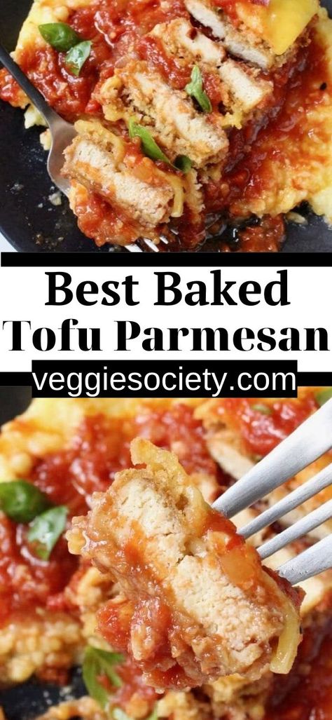 Panko Crusted Tofu, Tofu Parmesan, Crusted Tofu, Tofu Recipes Healthy, Tofu Recipes Vegan, Vegan Chicken, Plant Based Diet Recipes, Tofu Dishes, Vegan Main Dishes