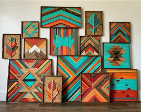 Arrow Nursery, Wood Art Diy, Painted Barn Quilts, Wood Wall Art Diy, Barn Quilt Designs, Wood Pallet Wall, Diy Wall Art Decor, Barn Quilt Patterns, Wood Mosaic