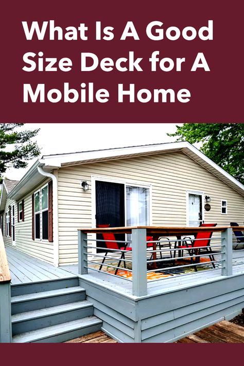 A Good Size Deck for A Mobile Home Mobile Home Front Deck, Mobile Home Porches And Decks, Mobile Home Porches, Mobile Home Updates, Mobile Home Deck, Modern Siding, Lattice Patio, Mobile Home Exteriors, Home Deck