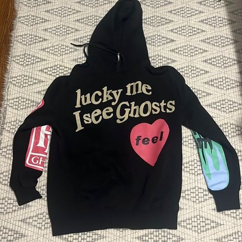 Kanye Lucky Me I see Ghosts hoodie I See Ghosts Hoodie, Lucky Me I See Ghosts, I See Ghosts, Lucky Me, Black Hoodie, Ghost, Outfit Inspo, Plus Fashion, Fashion Trends