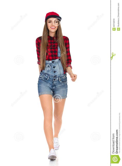 Casual Woman Walking Towards Camera. Photo about full, isolated, woman, towards, cutout, caucasian, walking, casual, female, studio, lumberjack, looking, front, people - 83742010 Walking Towards Camera, Person Posing, Female Croquis, Camping Girl, Walking Poses, Walking Women, Action Pose Reference, Girl Walking, Photo Woman