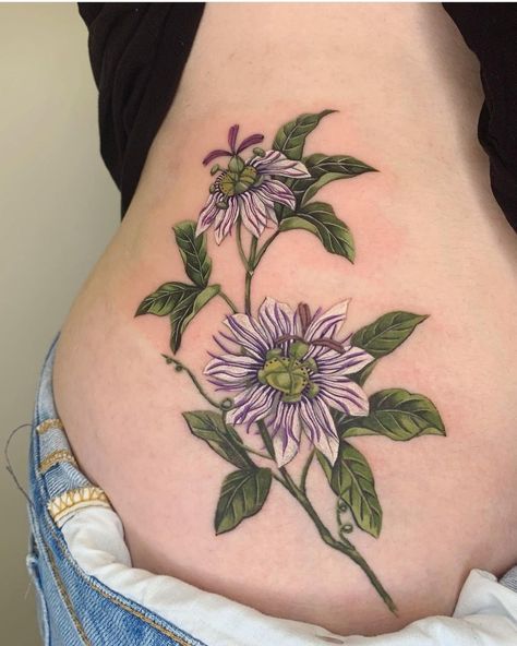 Passion Fruit Flower Tattoo, Passionfruit Tattoo, Passionflower Tattoo, Passion Flower Tattoo, Passionfruit Flower, Flower Tattoo Stencil, Tattoo Symbolism, Passion Fruit Flower, Flower Tattoo Stencils