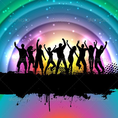 Party People Dancing, Dancing Friends, People Background, Grunge Party, Freshers Party, Dance Party Birthday, Disco Birthday Party, Silhouette People, Super Party