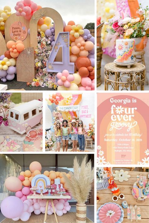 Unique 4th Birthday Party Themes for Girls and Boys | Celebrate your 4-year-old with these creative birthday ideas, including inspiration for decorations, party favors, cake, food and more! Four Year Old Girl Birthday Theme Party Ideas, Turning 4 Birthday Themes, 4yr Birthday Party Ideas, Fourever Young Birthday Party Girl, Forth Birthday Girl Theme Ideas, 4 Girl Birthday Party Ideas, Birthday Theme For 4 Year Girl, 4 Themed Birthday Party Girl, 4 Ever Young Party Theme Girl