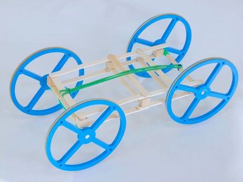 The Best Rubber Band Car: 9 Steps (with Pictures) Teaching Energy, Observational Learning, Rubber Band Car, Energy Transformation, Plywood Projects, Energy Transformations, Engineering Projects, Band Pictures, Car Projects