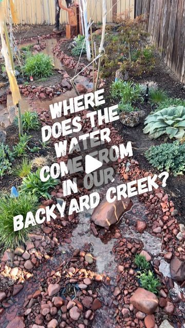 MileHighDIY on Instagram: "Answering our most asked question, WHERE DOES THE WATER COME FROM?! We have hella tutorials and projects we want to post, what are you most interested in seeing first?? 👀 #diy #diyprojects #backyardmakeover #homeimprovement #diycouple #backyardgoals #diycreek" Diy Backyard Creek, Diy Water Feature, Most Asked Questions, Backyard Inspiration, Backyard Makeover, April 25, Water Feature, Backyards, Diy Backyard