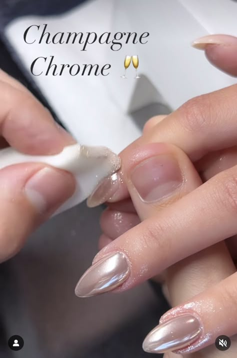 Chrome Nail Designs, Champagne Nails, Nye Nails, Chrome Nails Designs, Elegant Nail, Sassy Nails, Elegant Nail Designs, Nail Designs Tutorial, Chrome Color