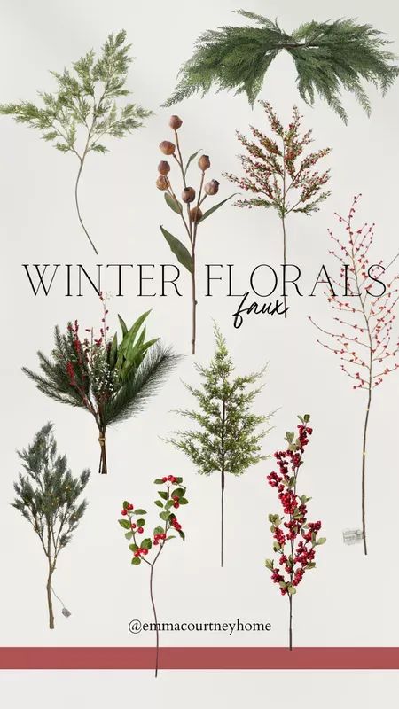 Winter florals. Faux Christmas and holiday flowers. Decor. A floral #LTKHoliday #LTKhome #LTKSeasonal Christmas Flower Aesthetic, Winter Fake Flower Arrangements, Winter Foliage Arrangements, Winter Flower Decor, Holiday Flowers, Winter Arrangements Floral Design, White Winter Flowers, Winter Floral, Christmas Arrangements Ideas