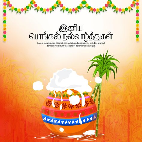 Happy Pongal, Lord Vishnu Wallpapers, Harvest Festival, Lord Vishnu, South India, Background For Photography, Vector Art, Vector Illustration, India