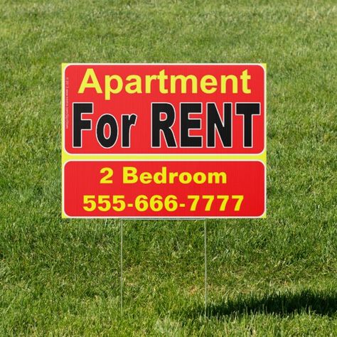 Apartment For Rent sign For Rent Sign, Advertisement Ideas, Shop Apartment, Custom Yard Signs, Advertising Ideas, House For Rent, Real Estate Agency, Personal Business Cards, Apartment For Rent