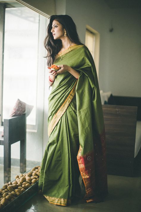 simplicity is beauty Saree Poses Near Window, Sharee Aesthetic, Saree For Diwali, Malvika Mohanan, Saree Catalogue, भारतीय दुल्हन संबंधी, Green Sari, Malavika Mohanan, Saree Photoshoot