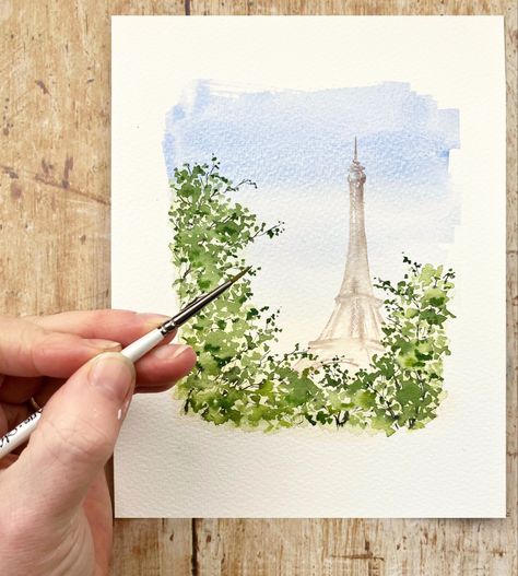 Paint a simple watercolour eiffel tower, perfect for valentines day! Click the link for my watercolour tutorial. #eiffeltower #watercolour #valentines #valentinesday #valentinescard #cardmaking diy cards Watercolour Art Aesthetic, Aesthetic Watercolour Painting, Watercolour Inspiration Simple, Paris Watercolor Painting Easy, Watercolor Eiffel Tower Easy, Watercolor Art Paris, Simple Watercolour Painting, Watercolour Valentines, Valentines Card Ideas