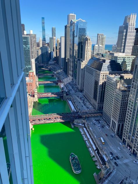 Chicago Saint Patricks Day, St Patrick’s Day Chicago, St Pattys Aesthetic, Chicago St Pattys Day, St Patricks Day Aesthetic, Day In Chicago, Enchanting Places, Chicago Trip, Chicago Aesthetic