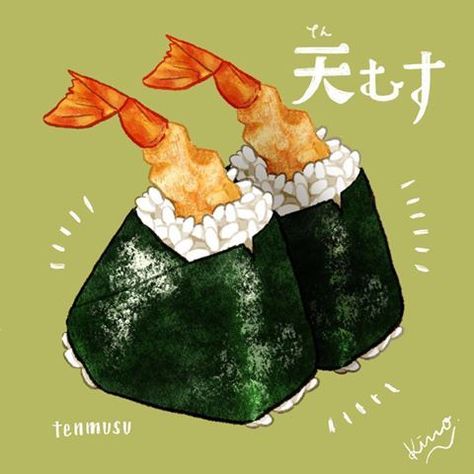 Sushi Drawing, Japanese Food Illustration, Japanese Food Art, 귀여운 음식 그림, Foodie Art, Food Artwork, Food Illustration Art, Art Appliqué, Cute Food Drawings