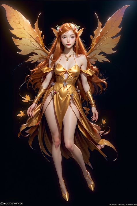 Ginger Fairy, Autumn Elf, Golden Outfit, Mc Mods, Uzaki Chan, Elf Doll, Cute Cosplay, Fairy Dress, Character Portraits