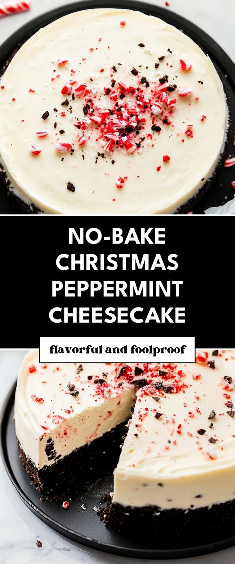 Image for No-Bake Christmas Peppermint Cheesecake Christmas Cheesecake Gluten Free, Peppermint Bark No Bake Cheesecake, No Bake Oreo Peppermint Cheesecake, Peppermint Cheesecake No Bake, Oreo Peppermint Cheesecake, Peppermint Cheesecake Bites, No Bake Oreo Peppermint Cheesecake Bites, No Bake Peppermint Bark Cheesecake, Peppermint Pie No Bake