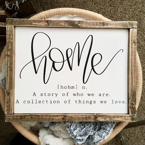 New Home Sign, Housewarming Sign, New Home Quotes, House Signs, Interior Minimalista, Home Decor Baskets, Wood Home, Wood Frame Sign, Home Sign