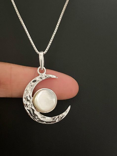 Moon Silver Necklace, Moon Pendant Necklace Silver, Moon Stone Necklace, Silver Moon Necklace, Crescent Pendant, Crescent Moon Necklace Silver, Celtic Moon, Moon Necklace Silver, Silver Model