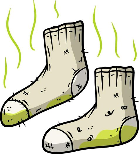 Dirty sock. The bad stench. Sloppy clothes. Stinky toe. Grey Object for washing. Cartoon flat illustration. Green wave. Smelly feet Socks Clipart, Smelly Socks, Smelly Clothes, Socks Illustration, Socks Drawing, Stinky Socks, Shri Ram Photo, Ram Photos, Green Wave