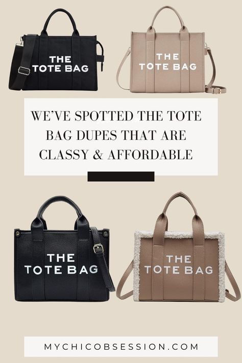 Luckily, the distinctive design of the Marc Jacobs bag has inspired many affordable options. However, finding the perfect dupe can take a while, as many cheap alternatives are on the market (some from untrustworthy retailers). That’s why we have done the work for you! If you want to make a massive saving on the stylish bag, keep scrolling to find the tote bag dupes. Aesthetic Purses, Marc Jacobs The Tote Bag, Tote Bag Outfit, Purse Aesthetic, Fashion On A Budget, Purse Essentials, Handbag Storage, Handbag Essentials, Marc Jacobs Tote