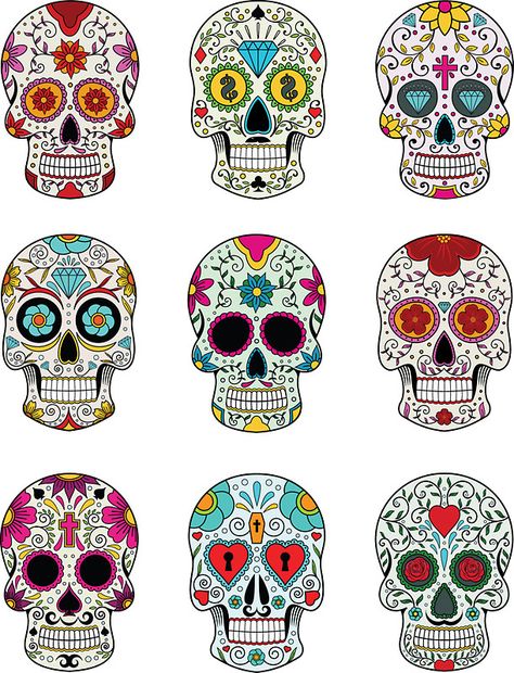 Sugar Skull Diy, Sugar Skull Crafts, Sugar Skull Drawing, Sugar Skull Artwork, Skull Crafts, Mexican Sugar Skull, Sugar Skull Design, Sugar Skull Tattoos, Candy Skulls