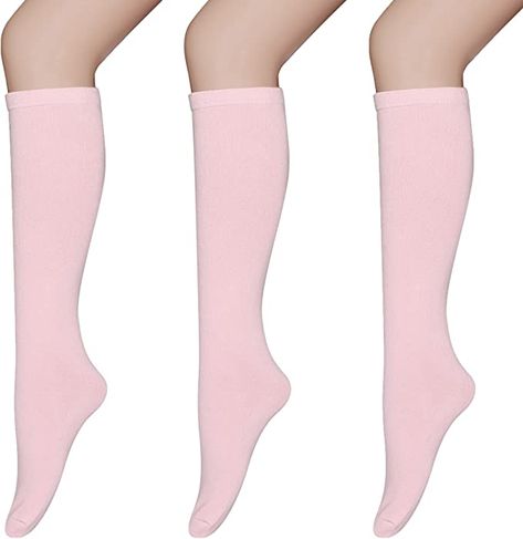 Amazon.com: Henwarry Solid Color Cotton Soft Opaque Knee High Socks for Men and Women-3 Pairs (B08-Pink) : Clothing, Shoes & Jewelry Scooby Doo Costumes, Pink Knee High Socks, Pink Clothing, Costume Inspo, Collage Ideas, Pink Socks, Halloween Inspo, Socks For Men, Knee Socks