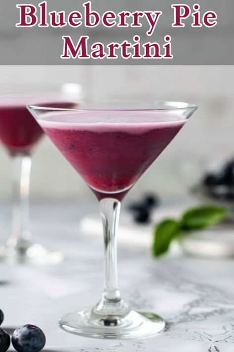 The Blueberry Pie Martini is a delightful and creamy cocktail that blends the floral notes of lavender vodka with the fruity sweetness of blueberry syrup, the tartness of lemon juice, the tropical hint of pineapple juice, and the richness of heavy cream. Lavender Vodka, Winter Vodka Cocktails, Fruity Rum Drinks, Blueberry Martini, Vodka Cocktails Easy, Blueberry Vodka, Summer Vodka Cocktails, Creamy Cocktails, Blueberry Syrup