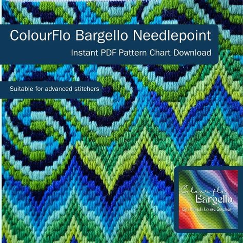 ColourfloBargello - Etsy UK Bargello Needlepoint Patterns, Needlepoint Patterns Free, Motifs Bargello, Canvas Embroidery, Bargello Patterns, Bargello Needlepoint, Blue Tapestry, Needlepoint Designs, Needlepoint Patterns